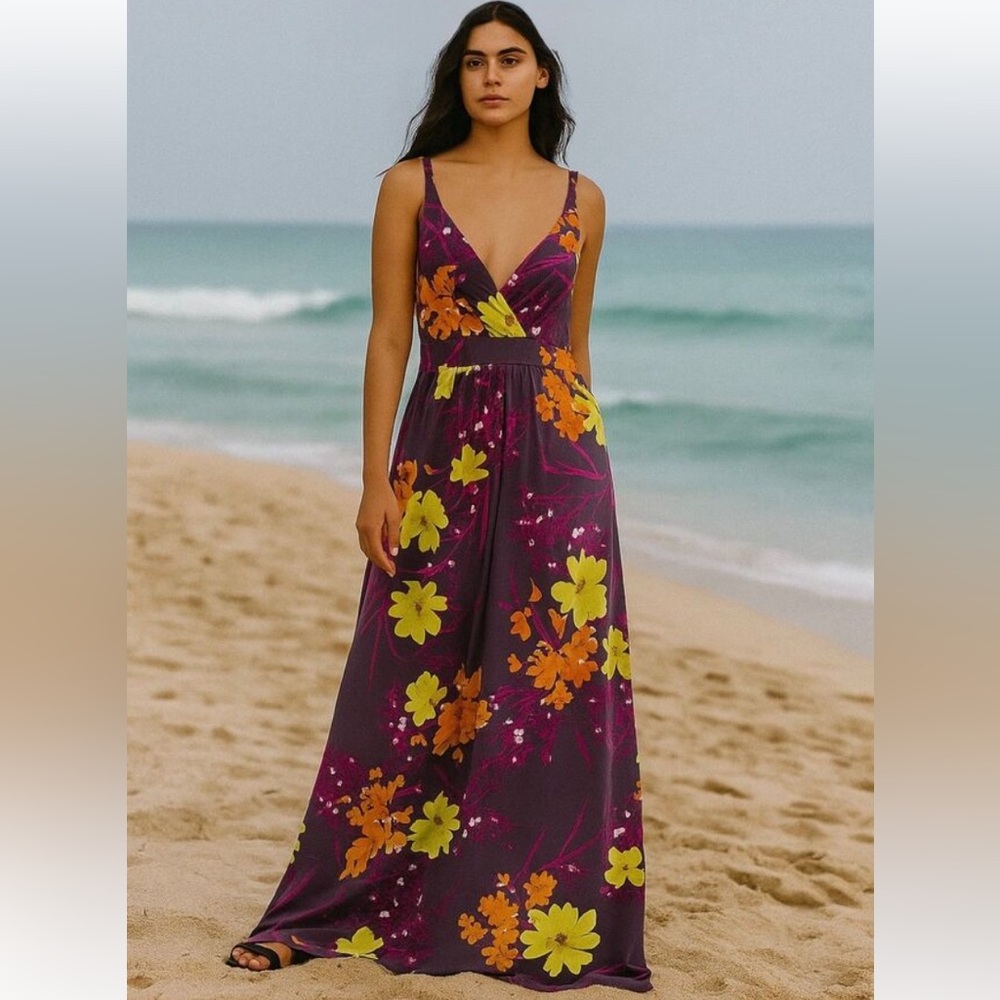 🌻Garnet Hill🌻Floral Print Maxi Dress